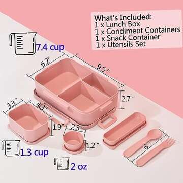 2045ml Large Bento Box - Leak-Proof & BPA-Free for Easy Meals