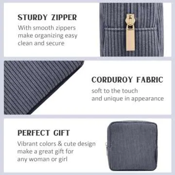yqswstl Mini Corduroy Makeup Bag for Women