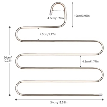 DOIOWN S-Type Stainless Steel Trouser Hangers for Organizing