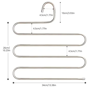 DOIOWN S-Type Stainless Steel Trouser Hangers for Organizing