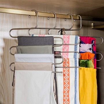 DOIOWN S-Type Stainless Steel Trouser Hangers for Organizing