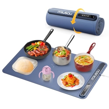 iTRUSOU Electric Warming Tray - Full Surface Heating, Rollable & Portable, Premium Silicone Nano-Mat...