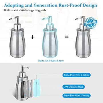 GLUBEE Soap Dispenser - Stainless Steel Brushed Nickel Pump