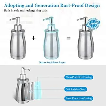 GLUBEE Soap Dispenser - Stainless Steel Brushed Nickel Pump