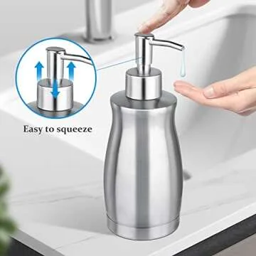 GLUBEE Soap Dispenser - Stainless Steel Brushed Nickel Pump