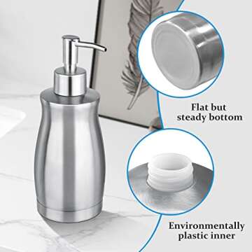 GLUBEE Soap Dispenser - Stainless Steel Brushed Nickel Pump