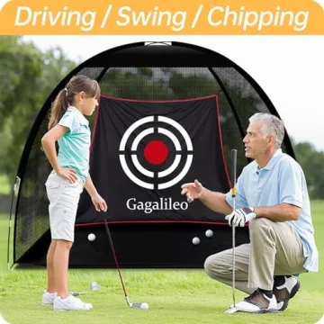 Golf Hitting Practice Nets for Backyard Driving Heavy Duty Men Real Indoor Golf Balls Hitting Pitching Driving Nets for Indoor Outdoor Garage Use Golfing Swing Training Impact Cages with Frame and Net