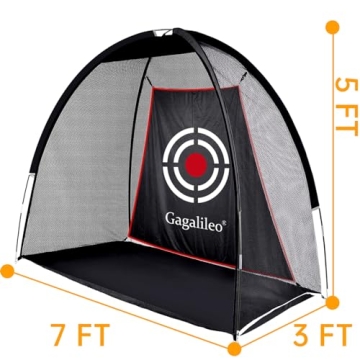 Golf Hitting Practice Nets for Backyard Driving Heavy Duty Men Real Indoor Golf Balls Hitting Pitching Driving Nets for Indoor Outdoor Garage Use Golfing Swing Training Impact Cages with Frame and Net