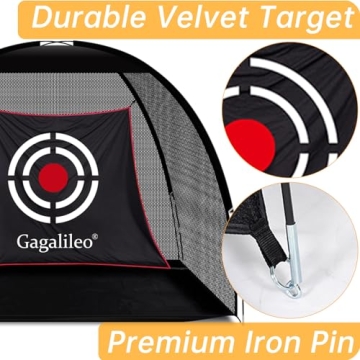 Golf Hitting Practice Nets for Backyard Driving Heavy Duty Men Real Indoor Golf Balls Hitting Pitching Driving Nets for Indoor Outdoor Garage Use Golfing Swing Training Impact Cages with Frame and Net