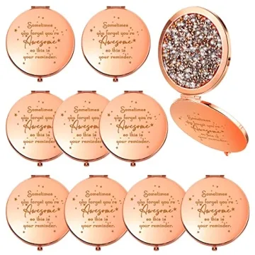Roowest 10 Pcs Inspirational Compact Mirror Sometimes You Forget You're Awesome Appreciation Thank Y...