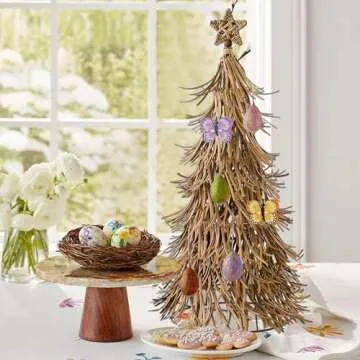 Sintosin 2.5 ft Handmade Boho Rattan Christmas Tree