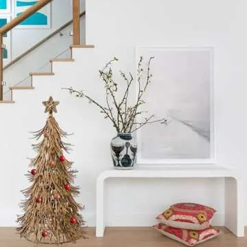 Sintosin 2.5 ft Handmade Boho Rattan Christmas Tree