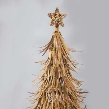 Sintosin 2.5 ft Handmade Boho Rattan Christmas Tree