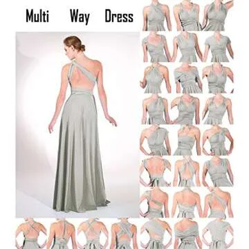 Women Transformer Convertible Multi Way Wrap Long Prom Dress Halter V-Neck Wedding Guest Bridesmaid Evening Party Maxi Dress Spaghetti Strap Criss Cross Front Backless Boho Cocktail Gown Army Green M
