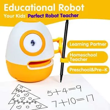 WEDRAW Learning Educational Robot Toys for 3 4 5 Year Old Kids,Interactive Talking Drawing Robot Tea...