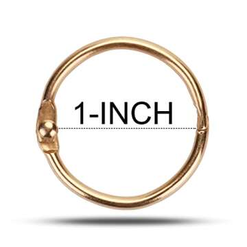 Metal Binder Rings 1-Inch 60pcs Rose Gold Loose Leaf Binder Rings,Office Book Rings,Keychains or Key...