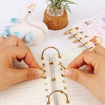 Rose Gold Metal Binder Rings 1-Inch 60pcs for Organizing