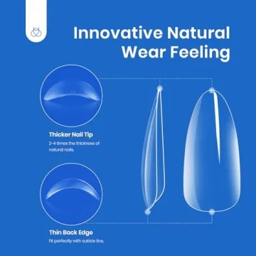 Beetles Almond Medium Shape Nail Tips for Easy Extensions