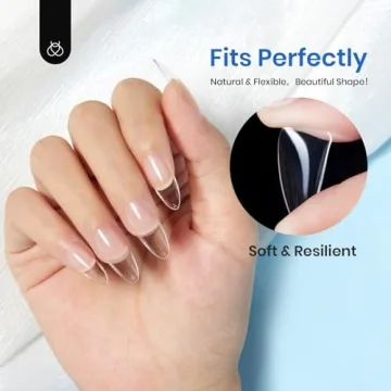 Beetles Almond Medium Shape Nail Tips for Easy Extensions