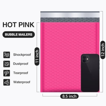 UCGOU Bubble Mailers Hot Pink Self-Seal Waterproof 25 Pack