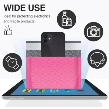 UCGOU Bubble Mailers Hot Pink Self-Seal Waterproof 25 Pack