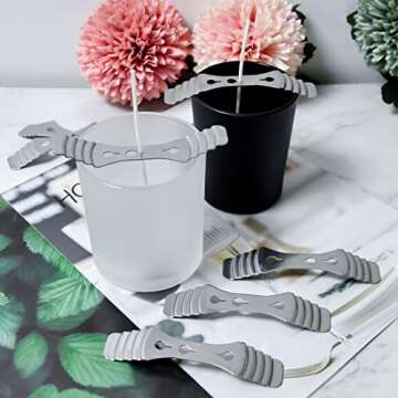 20pcs Metal Candle Wicks Centering Devices, 3 Holes Stainless Steel Candle Wick Holder for DIY Candle Making…