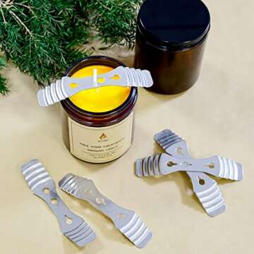 20pcs Metal Candle Wicks Centering Devices, 3 Holes Stainless Steel Candle Wick Holder for DIY Candle Making…