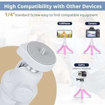 Eicaus Portable and Flexible Phone Tripod Stand for Cellphones, Compact Mini Tripod with Remote for Video Recording, Vlogging and Travel Photography(Pink)