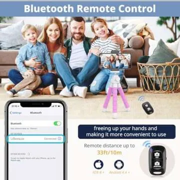 Eicaus Portable and Flexible Phone Tripod Stand for Cellphones, Compact Mini Tripod with Remote for Video Recording, Vlogging and Travel Photography(Pink)