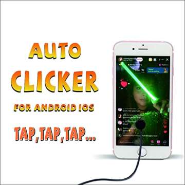 Annrybor Auto Clicker for iPhone iPad：Screen Device Automatic Tapper for Android IOS，Simulated Finger Continuous Clicking, Adjustable Speed Physical Clicker，Suitable for Gameing Reward