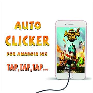 Annrybor Auto Clicker for iPhone iPad：Screen Device Automatic Tapper for Android IOS，Simulated Finger Continuous Clicking, Adjustable Speed Physical Clicker，Suitable for Gameing Reward
