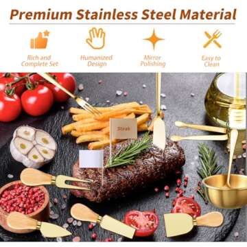 48 Pcs Charcuterie Boards Accessories Butter Spreader Knives Set Stainless Steel Cheese Mini Serving...