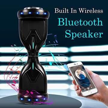 SISIGAD 6.5" Smart Hoverboard with Bluetooth & Lights