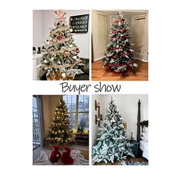 Artificial Christmas Tree,Real Touch Red Berry Tree with Snow Flocked 5FT