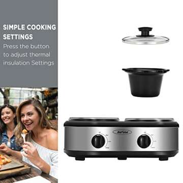 Sunvivi Dual Pot Slow Cooker for Effortless Entertaining