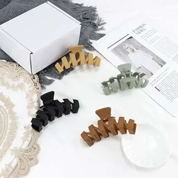 SuPoo Large Matte Claw Hair Clips for Women Stylish Secure Hold