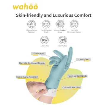 LANON Wahoo Skin-Friendly Dishwashing Gloves for All