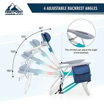 Lightweight Portable Folding Beach Chairs Set of 2