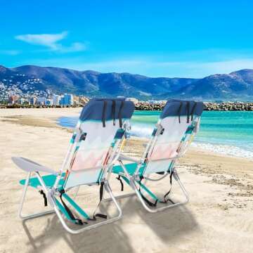 Lightweight Portable Folding Beach Chairs Set of 2