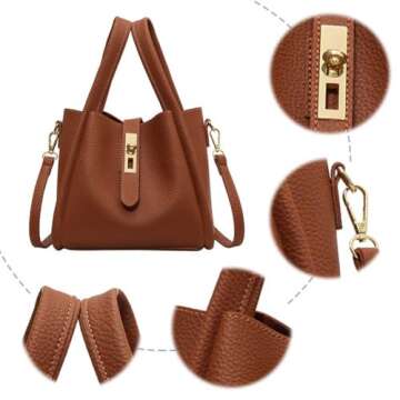 Trendy Vintage Bucket Bag Ideal for Work and Travel