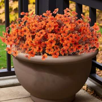 Fall Flowers Artificial for Decoration,Faux Artificial Flowers for Outdoors,Realistic Autumn Fall Le...