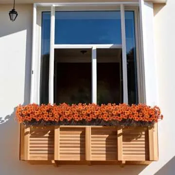 Fall Flowers Artificial for Decoration,Faux Artificial Flowers for Outdoors,Realistic Autumn Fall Leaves Silk Daisy,Thanksgiving Garden Flower Pot Fake Plants,Front Porch,Courtyard,Patio,Lawn (orange)