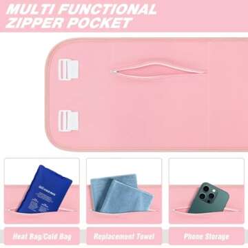 HIDOVETEC Castor Oil Pack Wrap for Abdomen and Neck Set, Organic Cotton, Adjustable,Reusable, Fit Fifferent Waist Sizes, Leakproof(Castor Oil Not Included), 2Pcs Pink