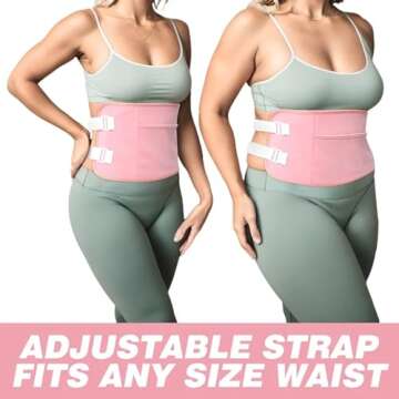 HIDOVETEC Castor Oil Pack Wrap for Abdomen and Neck Set, Organic Cotton, Adjustable,Reusable, Fit Fifferent Waist Sizes, Leakproof(Castor Oil Not Included), 2Pcs Pink