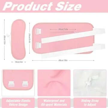 HIDOVETEC Castor Oil Pack Wrap for Abdomen and Neck Set, Organic Cotton, Adjustable,Reusable, Fit Fifferent Waist Sizes, Leakproof(Castor Oil Not Included), 2Pcs Pink