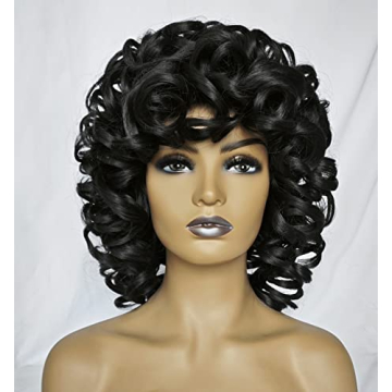KEAT Short Curly Wig for All Occasions with Bangs