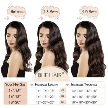 14"Remy Human Hair Clip in Extensions for Women Thick to Ends Dark Brown(#2) 6Pieces 70grams/2.45oz