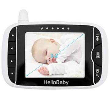 HelloBaby 3.2 Inch Video Baby Monitor with Night Vision & Temperature Sensor, Two Way Talkback System