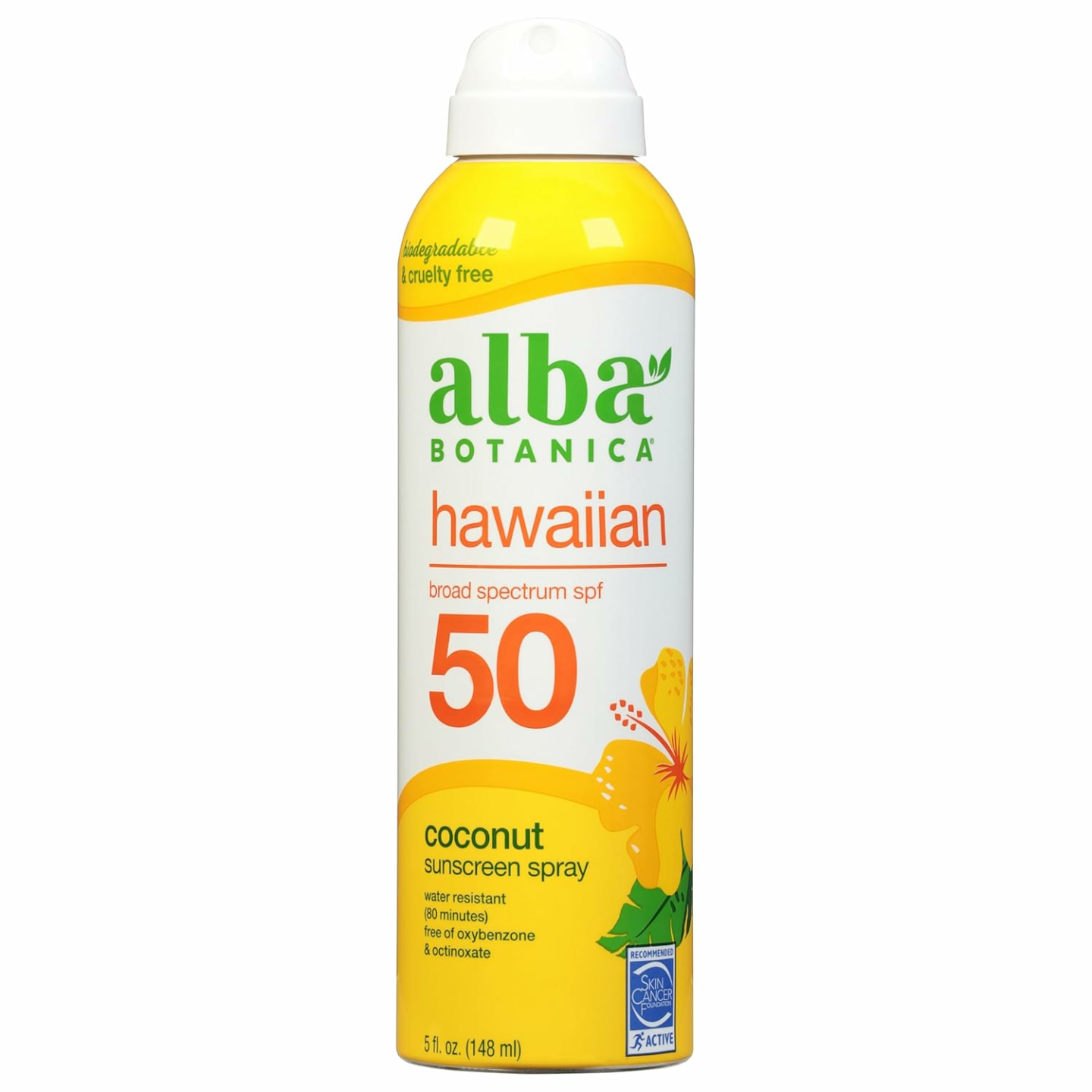 Alba Botanica SPF 50 Coconut Sunscreen Spray – 5 oz