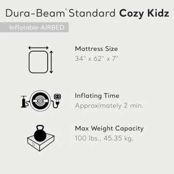 Intex 66803EP Cozy Kidz Inflatable Airbed: Fiber-Tech – Velvety Soft Surface – Carry Bag Included – Color May Vary – 34.5" x 62" x 7", 6 Pack